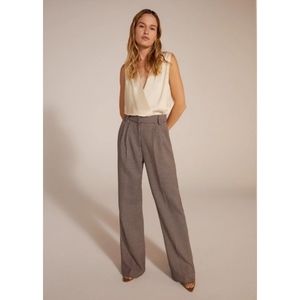 Favorite Daughter Cream Top and Gray Trousers
